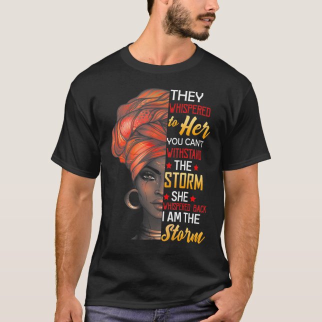 Svart historikmånad Shirt African Woman Afro Jag ä T Shirt (Framsida)