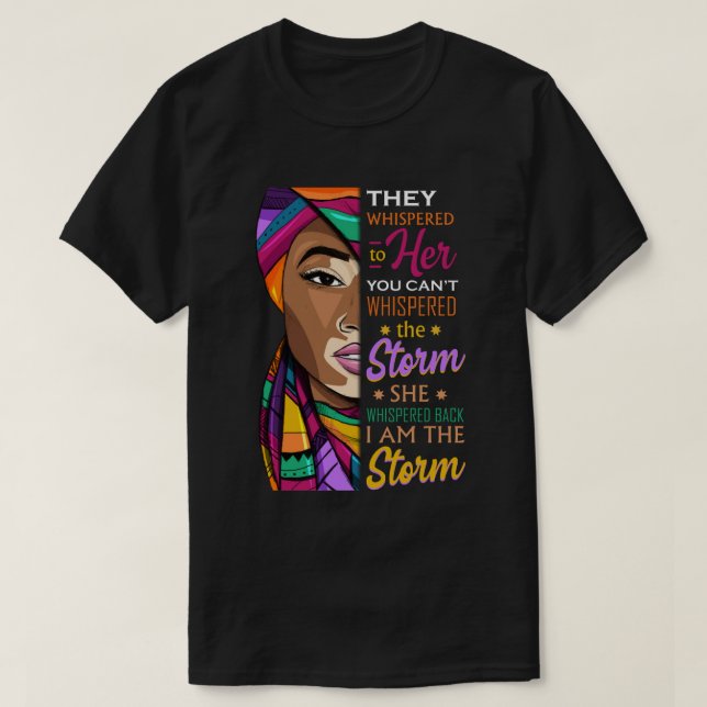 Svart historikmånad Shirt African Woman Afro Jag ä T Shirt (Design framsida)