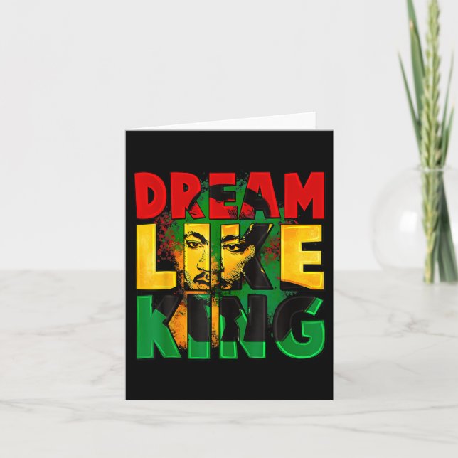 Svart historikmånad Shirt Martin har Dream Luther Kort (Framsida)