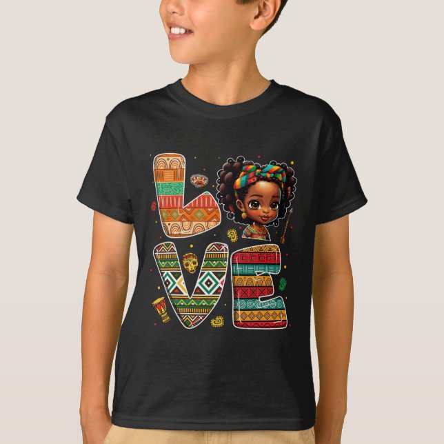 Svart historikmånad Strong African Småbarn Girls T Shirt (Framsida)
