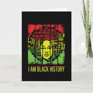 Svart historikmånad svart kvinna Afro Kort