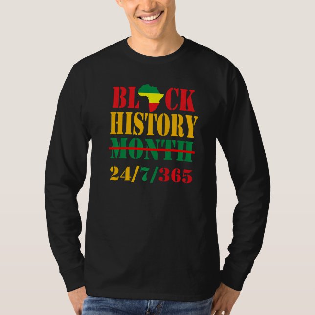 Svart historikmånad, svart månadshistorik, svart 2 t shirt (Framsida)