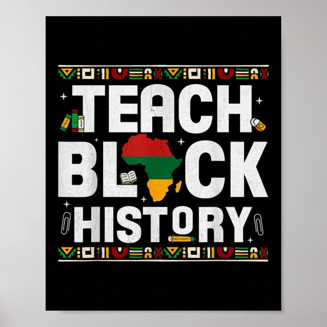 Svart historikmånad Teach Karta African Pride Teac Poster (Framsidan)