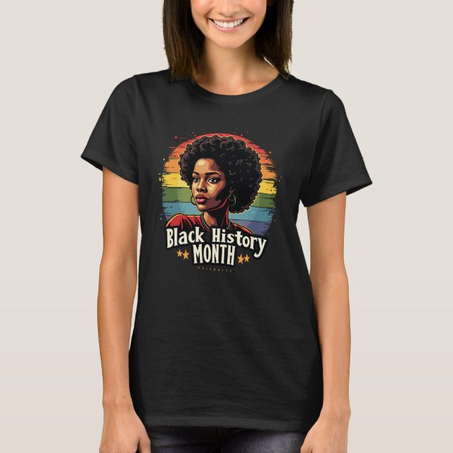 Svart historikmånad Tee - Proud Black Woman Art (Framsida)