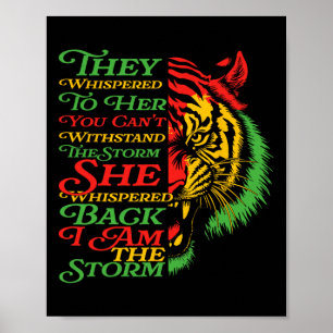 Svart historikmånad Tiger African Colorful Afro Th Poster