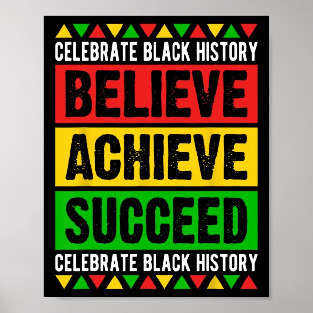 Svart historikmånad, tro på en framgångsrik Afrika Poster (Framsidan)