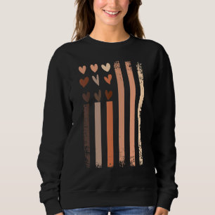 Svart historikmånad USA flagga Skin Tone Hearts Me T Shirt