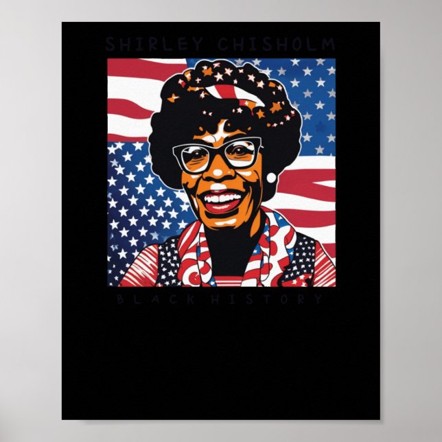 Svart historikmånadsfäcker för Shirley Chisholm Poster (Framsidan)