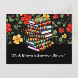 Svart historikmånatligt vykort med kraftig Blommig