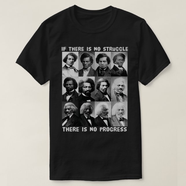 Svart historikstrid och Progress Frederick Dougla T Shirt (Design framsida)