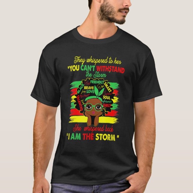 Svart historisk barnflicka jag är Storm African Am T Shirt (Framsida)