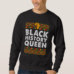 Svart historisk drottning Stolt Melanin Afrikansk Lång Ärmad Tröja