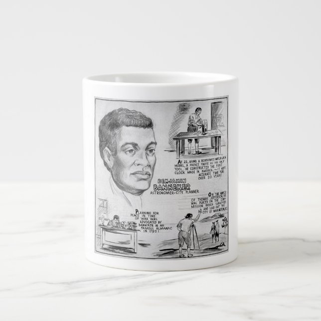 Svart historisk ikon: Benjamin Banneker, forskare Jumbo Mugg (Framsidan)