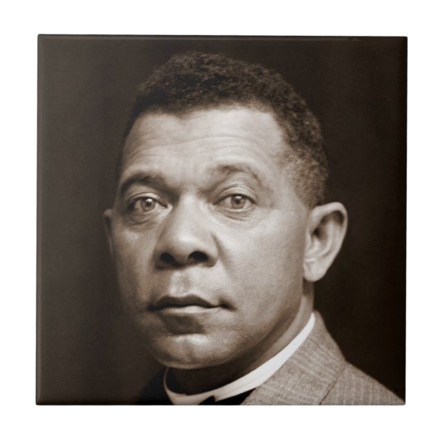 Svart historisk ikon: Booker T Washington, Porträt Kakelplatta (Framsidan)