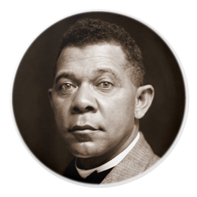 Svart historisk ikon: Booker T Washington, Porträt Knopp (Framsidan)
