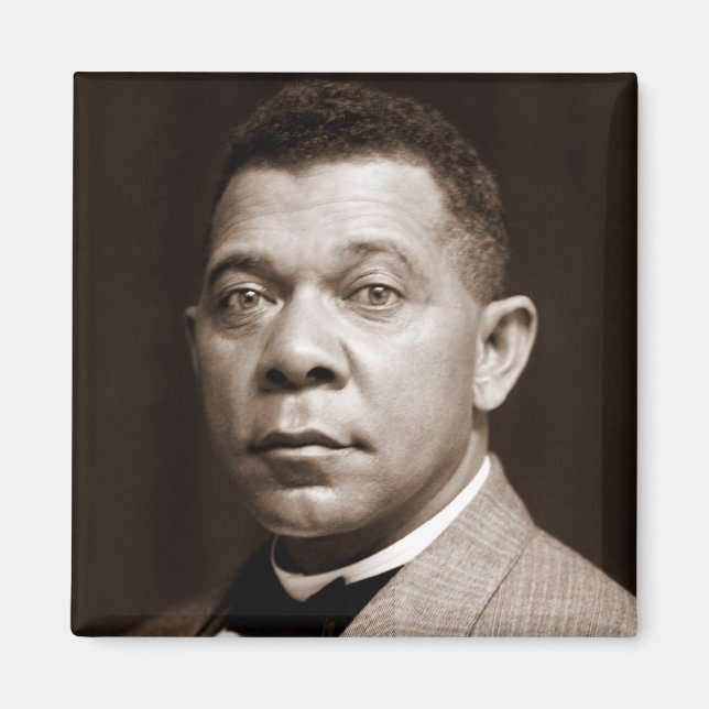 Svart historisk ikon: Booker T Washington, Porträt Magnet (Framsidan)