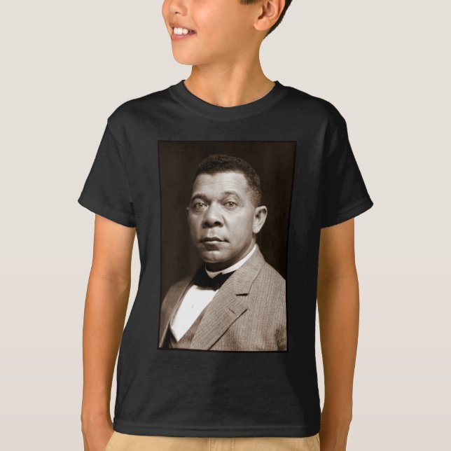 Svart historisk ikon: Booker T Washington, Porträt Shirt (Framsida)