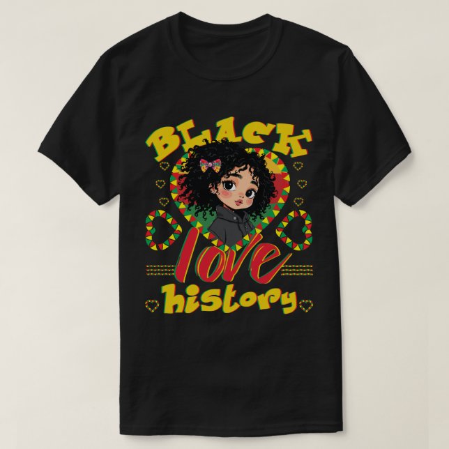 Svart historisk kärlek t shirt (Design framsida)