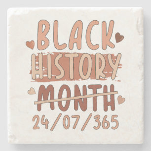 Svart historisk månad Afro Melanin Black Women Afr Stenunderlägg
