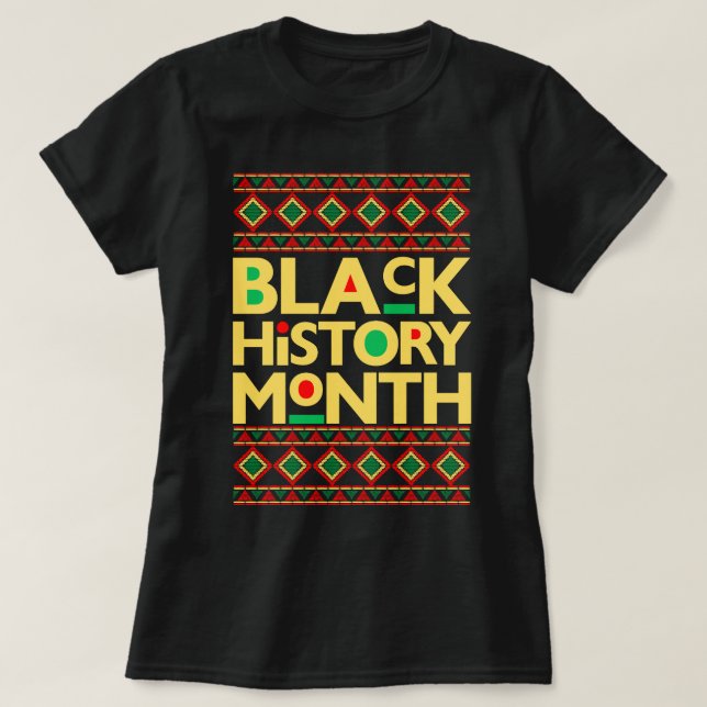 Svart historisk månad Melanin Manar Women Bruh Sis T Shirt (Design framsida)