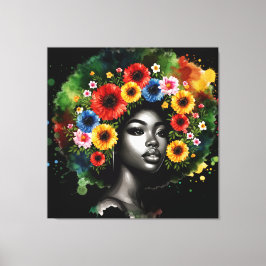Svart historisk månad Melanin Manar Women Kids Canvastryck