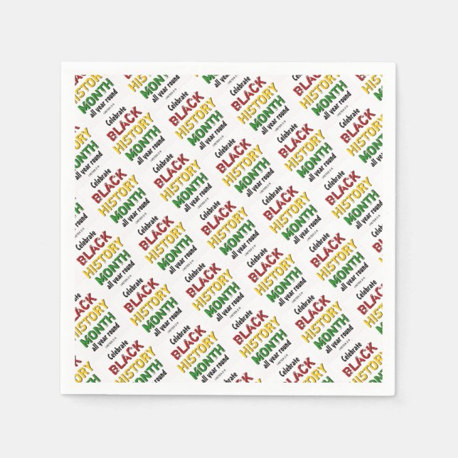 SVART HISTORISK MÅNAD Papper BHM Pappersservett (Framsidan)