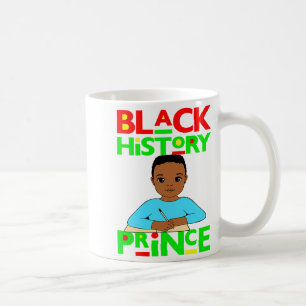 Svart historisk prins melanin pojke son bror brun kaffemugg