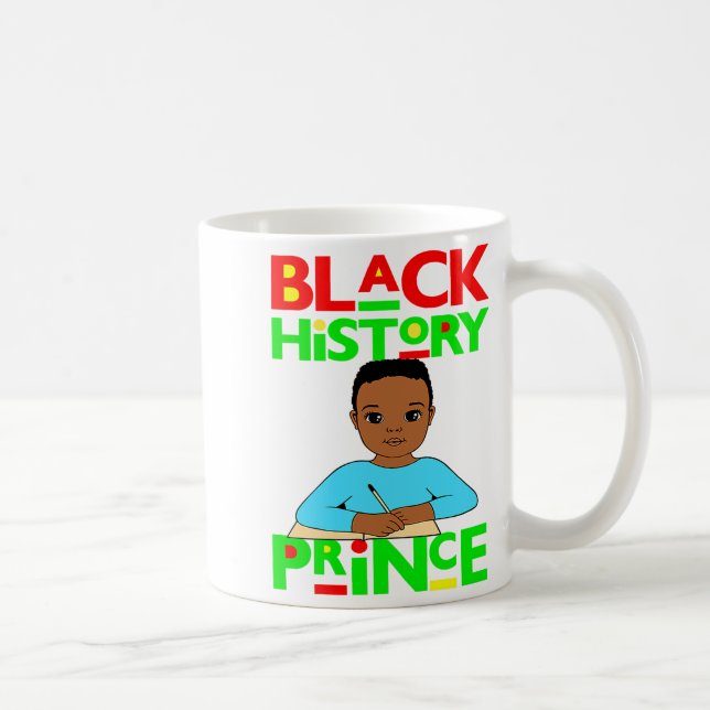 Svart historisk prins melanin pojke son bror brun  kaffemugg (Höger)