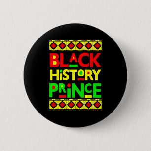 Svart historisk prins Melanin Pojke Son Bruh Brun Knapp