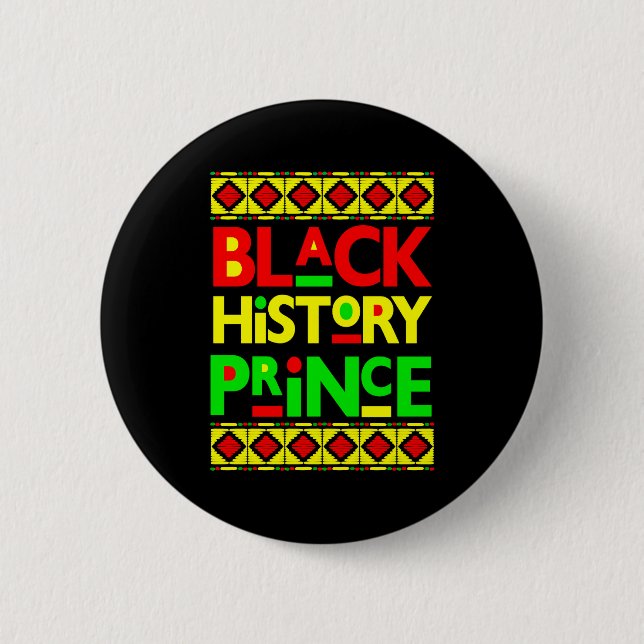 Svart historisk prins Melanin Pojke Son Bruh Brun  Knapp (Framsida)