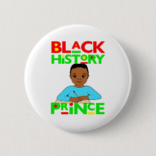 Svart historisk prins Melanin pojke son Bruh Brun Knapp