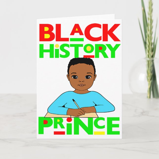 Svart historisk prins Melanin Pojke Son Bruh Brun  Kort (Framsida)