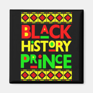 Svart historisk prins Melanin pojke son Bruh Brun  Magnet