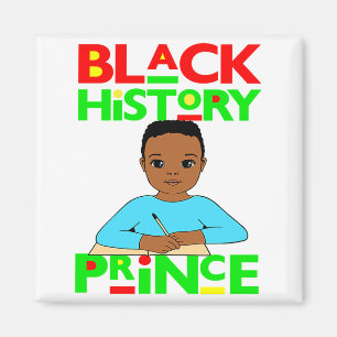Svart historisk prins melanin pojke son Bruh Brun Magnet