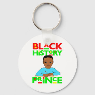 Svart historisk prins melanin pojke son Bruh Brun Nyckelring