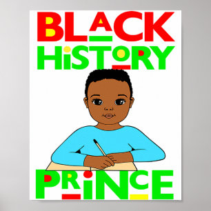 Svart historisk prins Melanin pojke son Bruh Brun Poster