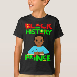 Svart historisk prins Melanin Pojke Son Bruh Brun T Shirt