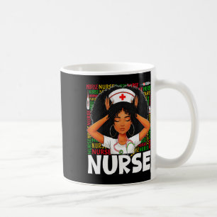 Svart historisk sjuksköterska Afro Melanin Kvinna Kaffemugg