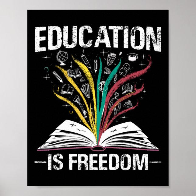 Svart historisk utbildning är Freedom Bokar Black Poster (Framsidan)