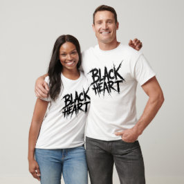 Svart hjärta graffiti t shirt