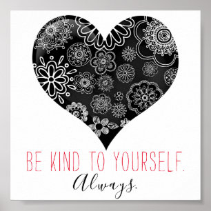 Svart hjärta i Blommigten vid den italienska tugge Poster