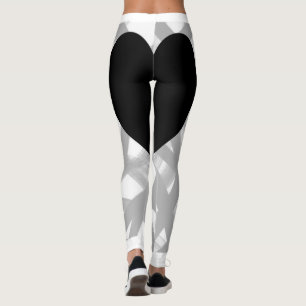 Svart Hjärta Tillbaka Leggings