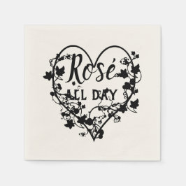 Svart hjärtdesign pappersservett