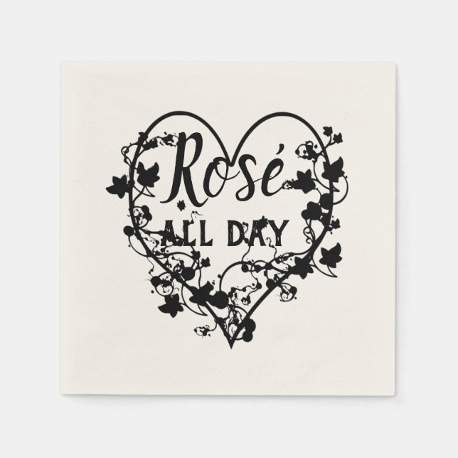 Svart hjärtdesign pappersservett (Framsidan)