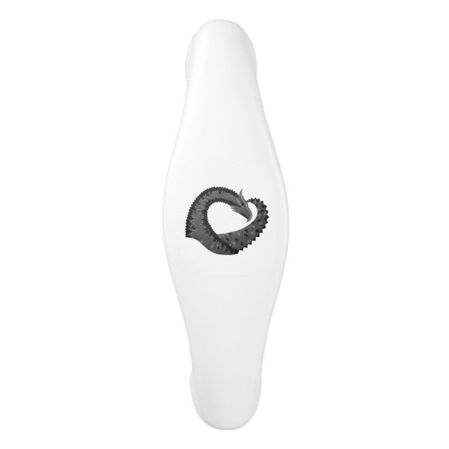 Svart hjärtdrake på vitt handtag (Framsidan)