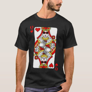 Svart hjärter-drottning Poker Casino-spel T Shirt