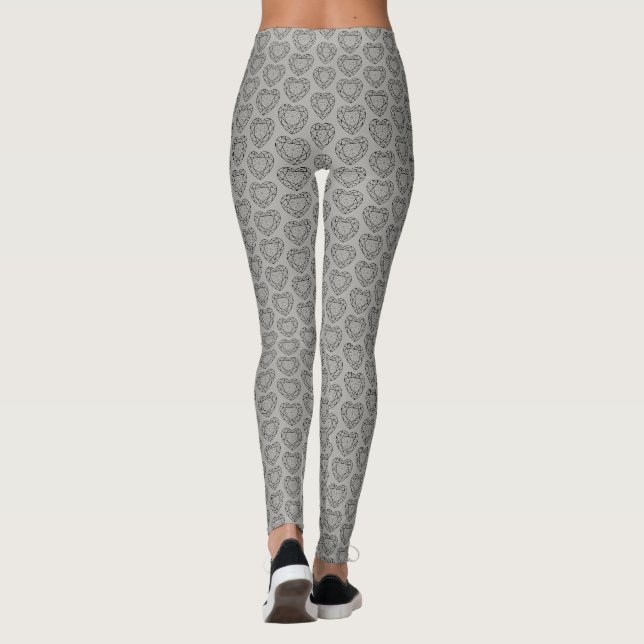 Svart hjärtjuvel, konstläder leggings (Baksida)