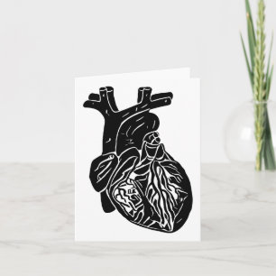 Svart hjärtsilhuett Human anatomi Art Kort