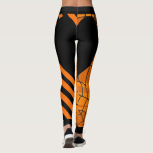 Svart hjärtstripespindel leggings