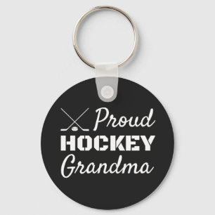 Svart hockey Grandma-nyckelkedja Nyckelring